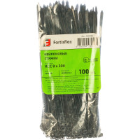 Нейлоновые стяжки FORTISFLEX КСС 8х300 черный 100 штук 50283