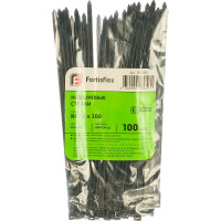 Нейлоновые стяжки FORTISFLEX КСС 8х300 черный 100 штук 50283