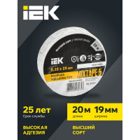 Изолента ПВХ 19мм белая 20м IEK ИЭК UIZ-20-10-K01 9820854