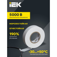 Изолента ПВХ 19мм белая 20м IEK ИЭК UIZ-20-10-K01 9820854