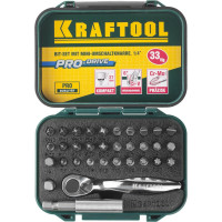 Набор бит с мини трещоткой 1/4" Kraftool EXPERT 33 предмета 26157-H33