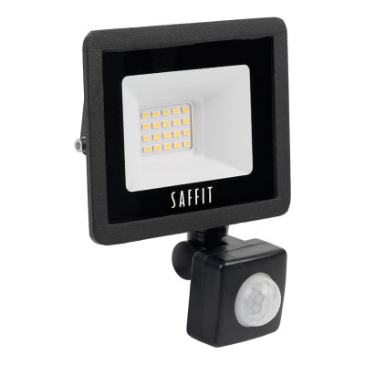 Светодиодный прожектор с встроенным датчиком SAFFIT, 2835SMD 20W 6400K AC220V/50Hz IP44, черный в компактном корпусе SFL80-20 29522