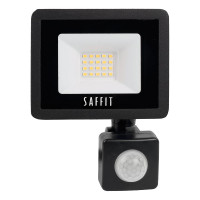 Светодиодный прожектор с встроенным датчиком SAFFIT, 2835SMD 20W 6400K AC220V/50Hz IP44, черный в компактном корпусе SFL80-20 29522