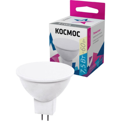 Светодиодная лампа КОСМОС LED Экономик JCDR 7.5Вт 220В GU5.3 3000К LkecLED7.5wJCDRC30 417261