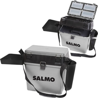 SALMO Ящик рыболов. зим. Salmo 2-х ярус.-из 5-ти частей- пласт. 39.5x24.5x38см сер. 2075