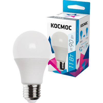 Светодиодная лампа КОСМОС LED Экономик A60 11Вт 220В E27 4500К LkecLED11wA60E2745 441266