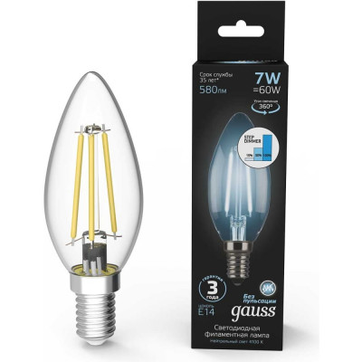 Лампа Gauss LED Filament Свеча 103801207-S