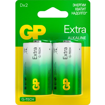 GP Батарейки D / LR20 алкалиновые щелочные Extra Alkaline, набор 2 шт (13AXA21-BC2) 15783881