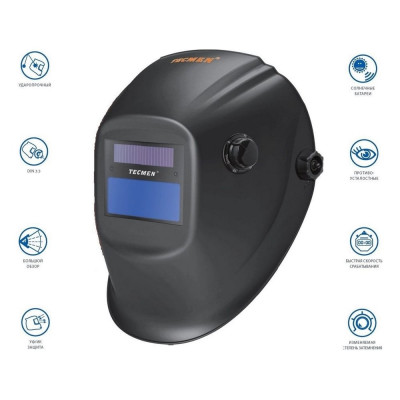 TECMEN Сварочная маска с автоматическим светофильтром ADF - 615J 9-13 TM17 Черная 510322 100510322