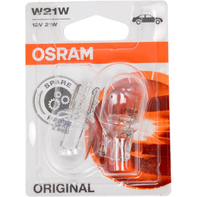 OSRAM Автолампа W21W W3 16d , 2шт 12V ,1,10,50 7505-02B