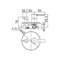 Встраиваемый смеситель IDDIS Sena SENSB00i67 однозахватный с дивертором и двумя выходами
