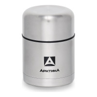Термос для еды Арктика 0,5 л. с супер-широким горлом в чехле, стальной, 301-500А