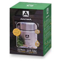 Термос для еды Арктика 0,5 л. с супер-широким горлом в чехле, стальной, 301-500А