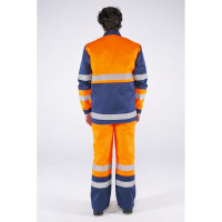 Костюм для дорожника с полукомбинезоном Факел (ткань смесовая, 210) оранжевый/т.синий; 56-58; 182-188 50510000.010