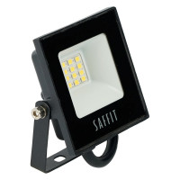 Светодиодный прожектор SAFFIT SFL90-10 2835SMD, 10W 6400K AC220V/50Hz IP65, черный в компактном корпусе 55067