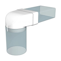 Соединитель угловой плоского воздуховода с фланцевым  воздухораспределителем 60х204/D100 ERA 620СК10ФП 210-060