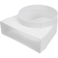 Соединитель угловой плоского воздуховода с фланцевым  воздухораспределителем 60х204/D160 ERA 620СК16ФП 210-064