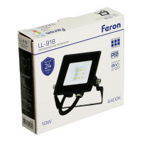 Светодиодный прожектор Feron 2835 SMD 10W 6400K IP65 AC220V/50Hz, черный с матовым стеклом, LL-918 29489