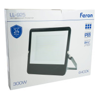 Светодиодный прожектор Feron 2835 SMD 300W 6400K IP65 AC220V/50Hz, черный с матовым стеклом, LL-926 29501
