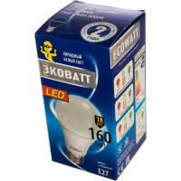 Светодиодная лампа ECOWATT A60 230В 18W 4000K E27 холодный белый свет груша 4606400206149