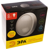 Светодиодный светильник ЭРА SPB-1-08 W IP54 8Вт 4000К 640лм круг 180х75 БЕЛ 24/288 Б0017326