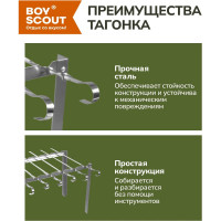 Сборный каркасный мангал BOYSCOUT Таганок 420х40х250мм, 6 шампуров, в чехле 61234