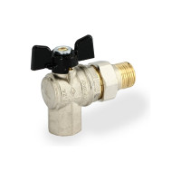 Угловой кран Американка Н/В Ду-15 /1/2" Бабочка черная Bugatti OREGON 05940001