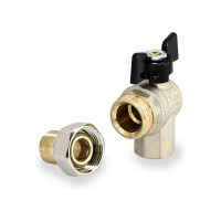 Угловой кран Американка Н/В Ду-15 /1/2" Бабочка черная Bugatti OREGON 05940001