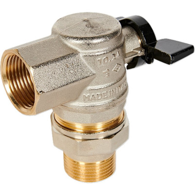 Угловой кран Американка Н/В Ду-25 /1" Бабочка черная Bugatti OREGON 05940009