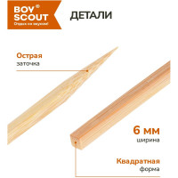 Квадратные бамбуковые шампуры BOYSCOUT 40х0.6х0.6 см, 6 шт. 61066