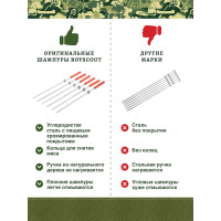 Набор плоских шампуров BOYSCOUT 55 см, 6 шт. 61264