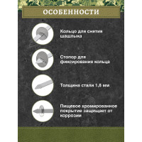 Набор плоских шампуров BOYSCOUT 55 см, 6 шт. 61264