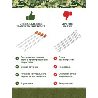 Набор двойных шампуров BOYSCOUT 38 см, 4 шт. 61052