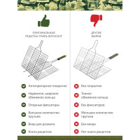Большая решетка-гриль с антипригарным покрытием BOYSCOUT + картонный веер 61312