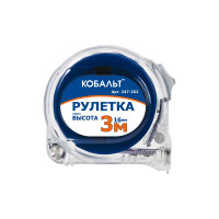 Рулетка (3 м x 16 мм, прозрачный корпус) КОБАЛЬТ Высота 247-262