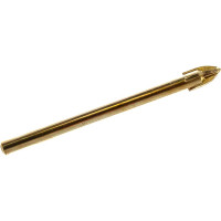 Сверло по кафелю и стеклу, 4 режущие кромки, титановое покрытие 6х60 мм FIT IT 35486