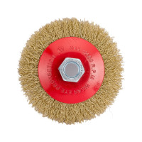 Щетка тарельчатая (100 мм; М14; латунированная волнистая 0.35 мм) для УШМ Elitech 1820.075100