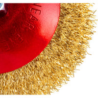 Щетка тарельчатая (115 мм; М14; латунированная волнистая 0.35 мм) для УШМ Elitech 1820.075200