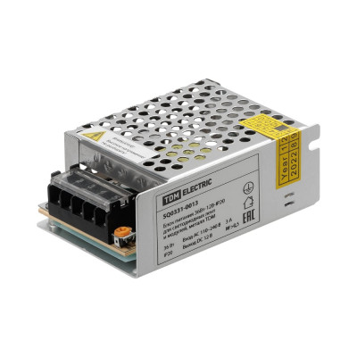 Блок питания для светодиодных лент и модулей 12v 36Вт TDM ELECTRIC 12В, IP20, металл SQ0331-0013