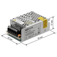 Блок питания для светодиодных лент и модулей 12v 36Вт TDM ELECTRIC 12В, IP20, металл SQ0331-0013