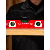 Алюминиевый магнитный фрезерованный уровень MATRIX 3 глазка, 400 мм 34730