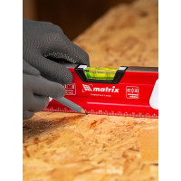 Алюминиевый магнитный фрезерованный уровень MATRIX 3 глазка, 400 мм 34730