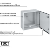 Щит с монтажной панелью ЩМП-6.6.2-0 IP66 600х600х250 TDM ELECTRIC SQ0905-0088