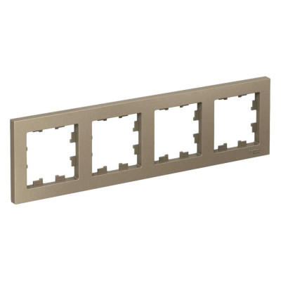 Рамка 4-м Systeme Electric (Schneider Electric) ATLAS DESIGN, универсальная, шампань, арт. ATN000504