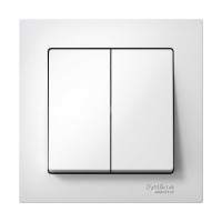 Выключатель 2-клавишный Systeme Electric (Schneider Electric) ATLAS DESIGN, сх.5, 10 АХ, в сборе, белый, арт. ATN000152