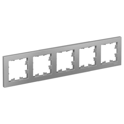 Рамка 5-м Systeme Electric (Schneider Electric) ATLAS DESIGN, универсальная, алюминий, арт. ATN000305