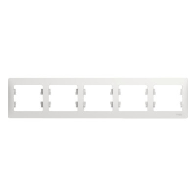 Рамка 5-м Systeme Electric (Schneider Electric) Glossa, горизонтальная, белый, арт. GSL000105
