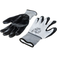 Перчатки Manipula Specialist МИКРОНИТ (MG-121), нейлон, нитрил частичный, оверлок, цвет бело-черный (8), Пер 638/8