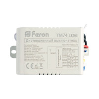 Дистанционный выключатель FERON TM74 230V 1000W 4-х канальный 30м с пультом управления, белый 23263