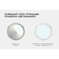 Комплект светодиодных линеек Apeyron Звездочка для настенно-потолочного светильника 220В, 8Вт, 6400К, д.140мм 12-15